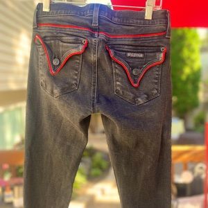 COPY - Hudson black jeans with red piping